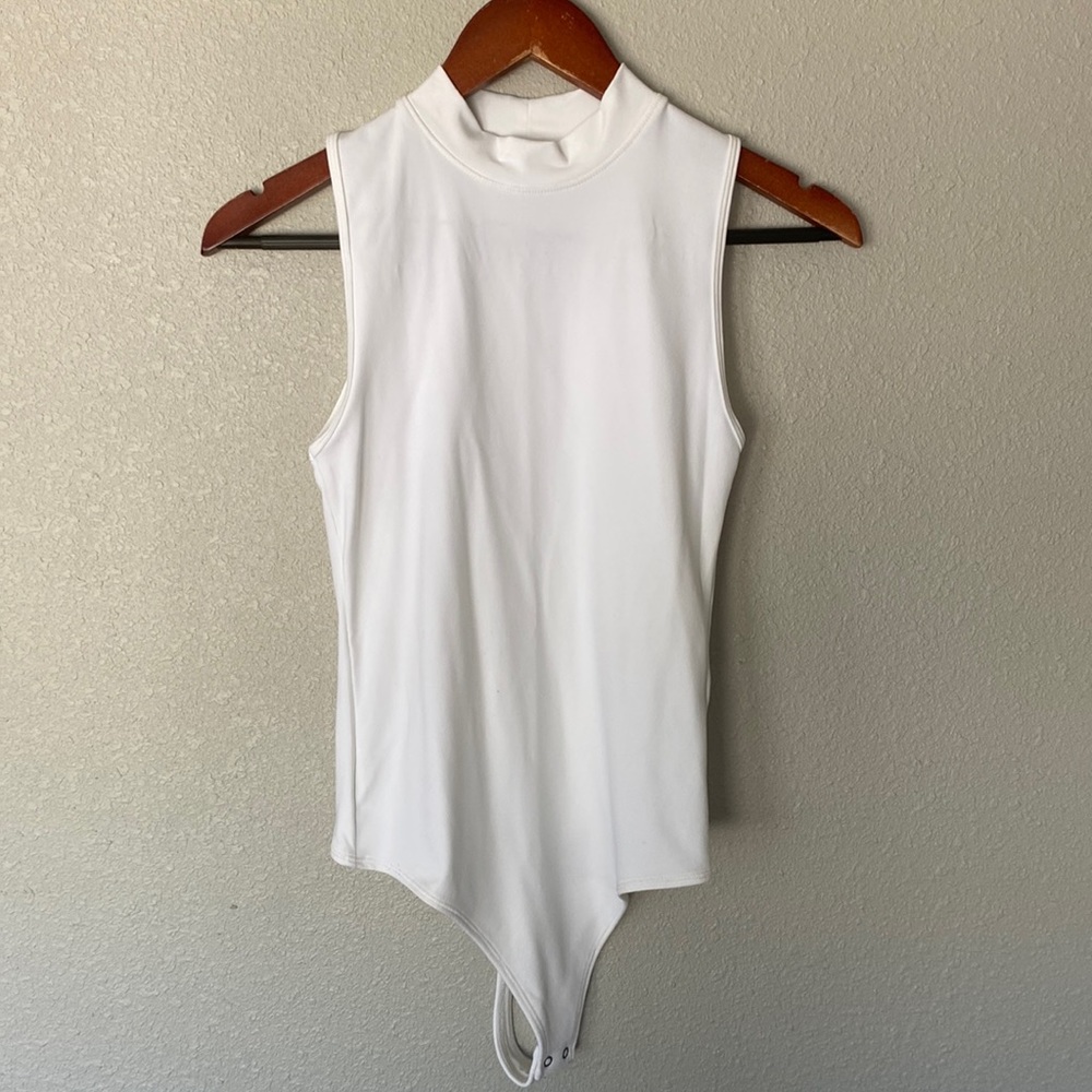 Abercrombie soft collection white high neck body suit